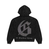 Godspeed Studded OG Logo Zip Up Hoodie Black Wash