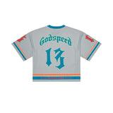 Godspeed First Down Jersey Grey Blue Orange