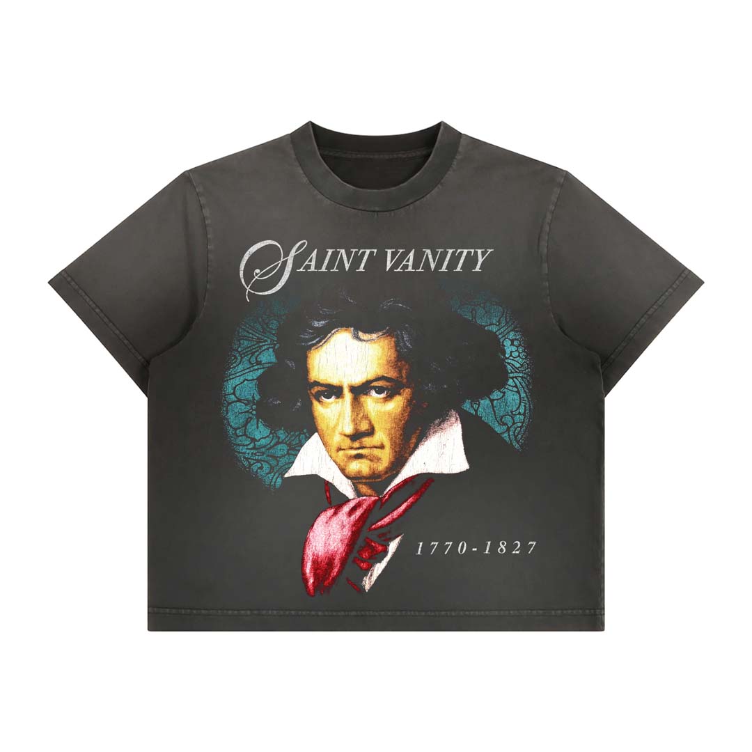 Saint Vanity Beethoven Faded Black Tee