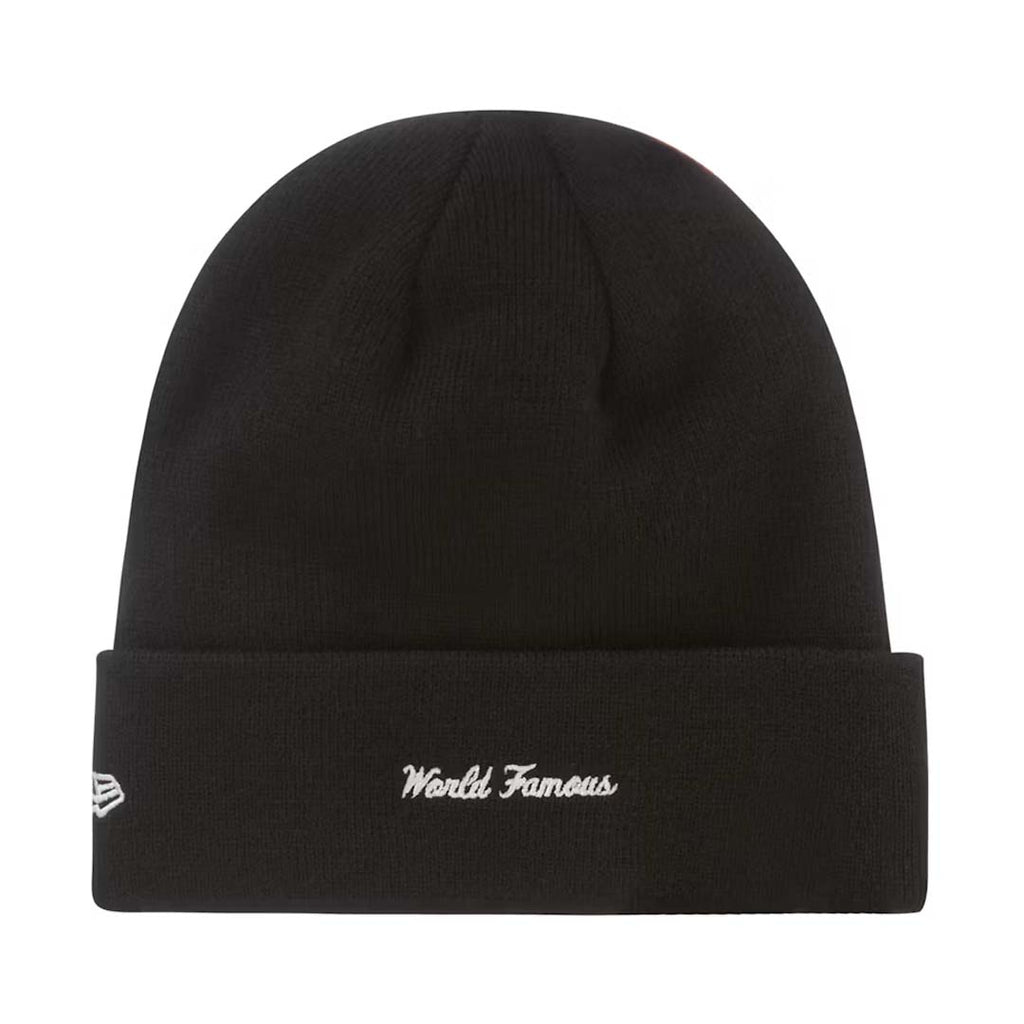 Supreme New Era Box Logo Beanie Black Red