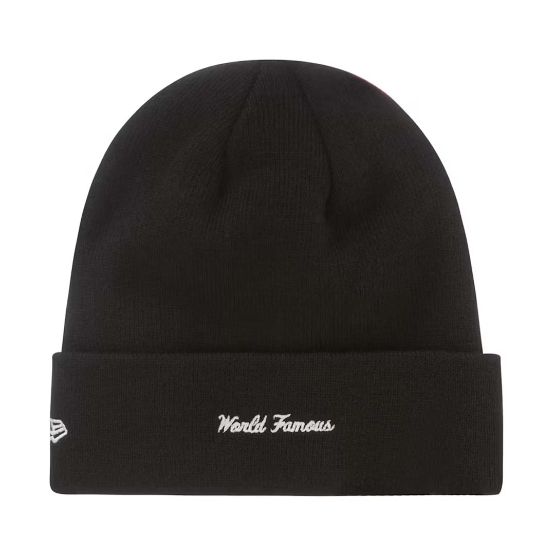 Supreme New Era Box Logo Beanie Black Red