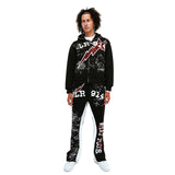 Floor 914 All Star Sweatsuit Hoodie & Sweatpants Black Red
