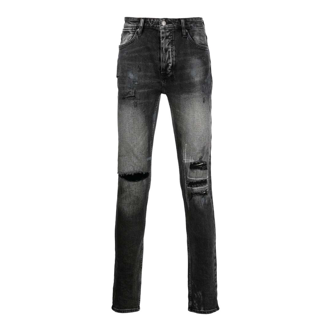 Ksubi Van Winkle Burnt Skinny Jeans Washed Black