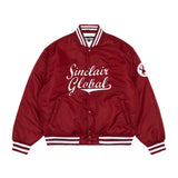 Sinclair Script Satin Bomber Jacket Maroon