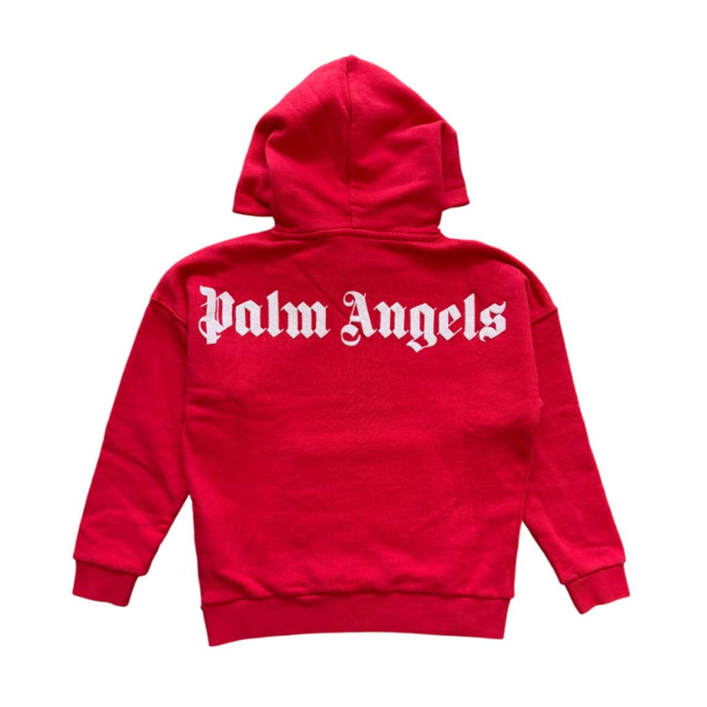 Palm Angels KIDS Classic Over Logo Hoodie Red White