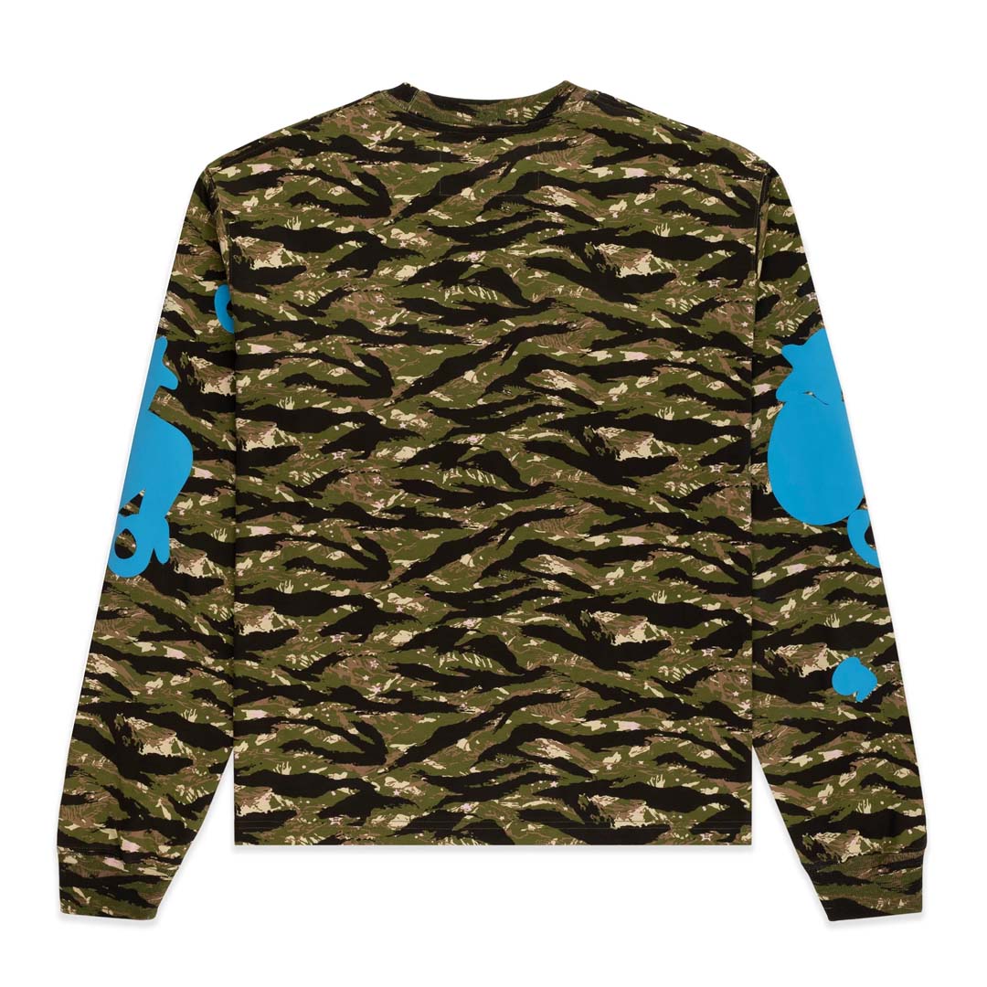 Sp5der Beluga Long Sleeve Camo Tee Green Blue