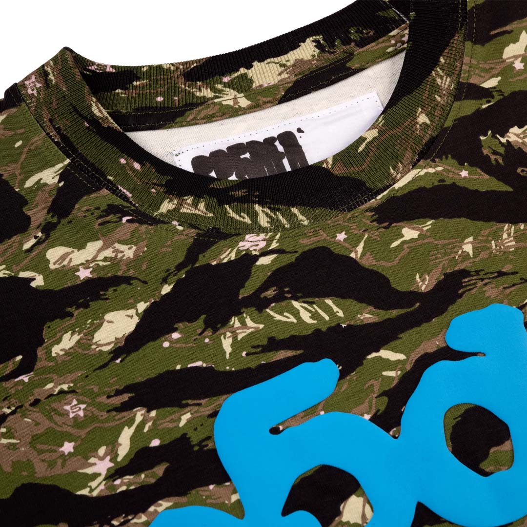 Sp5der Beluga Long Sleeve Camo Tee Green Blue