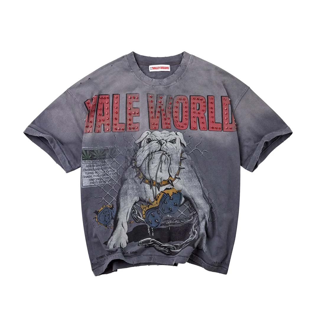 Vale Forever Dog Yard Bling Tee Faded Grey