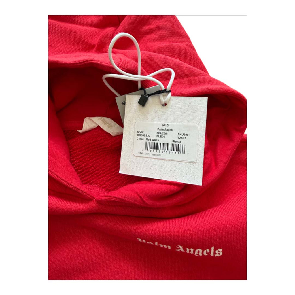 Palm Angels KIDS Classic Over Logo Hoodie Red White