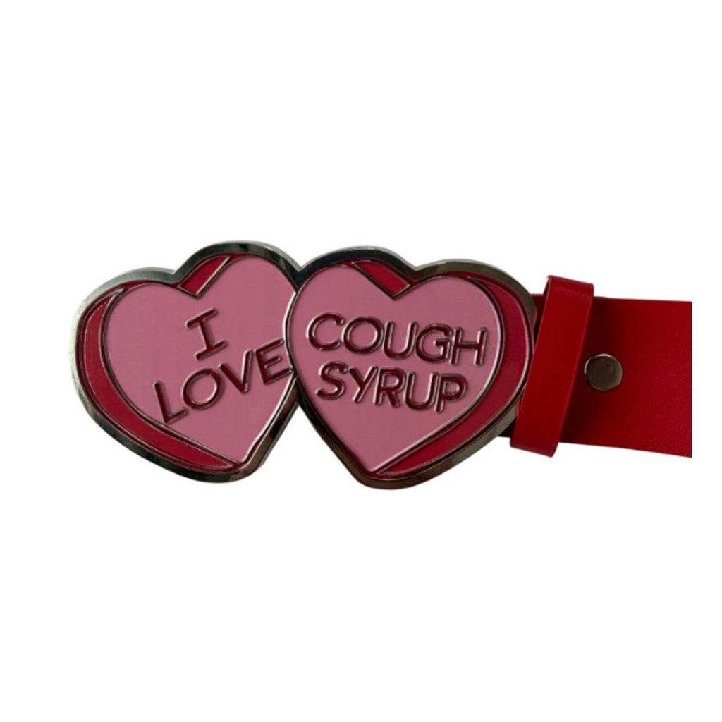 Awful Lot of Cough Syrup Love Belt Red