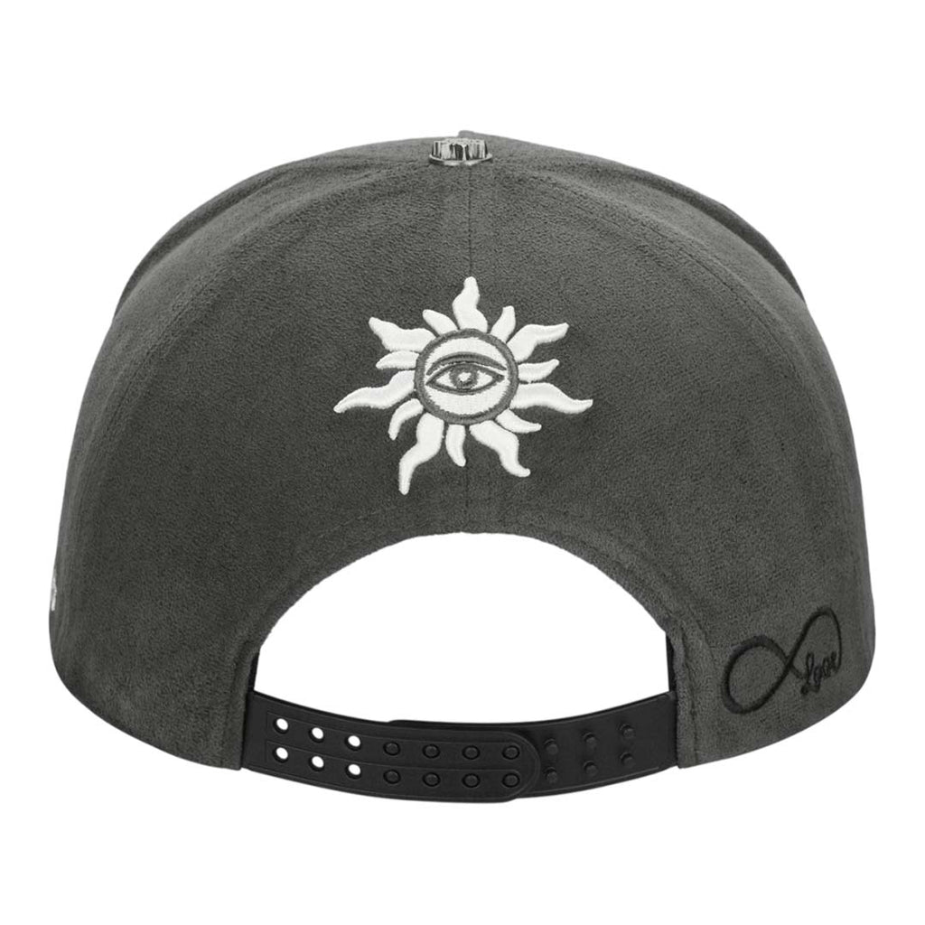 Godspeed Insignia Leather Suede Hat Grey Black White