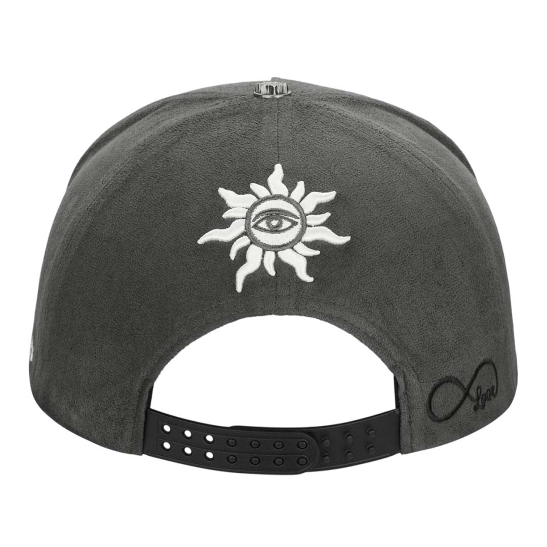 Godspeed Insignia Leather Suede Hat Grey Black White