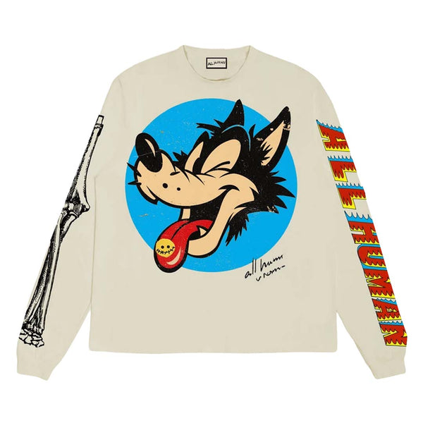 All Human Roll In Peace Long Sleeve Cream Tee