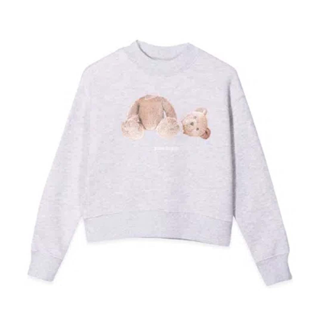 Palm Angels KIDS Bear Crewneck Melange Grey
