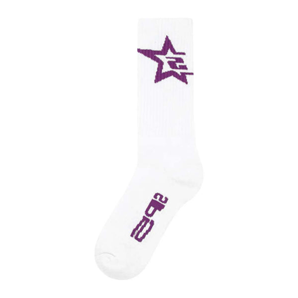 Sp5der Tube Socks White Purple Grape