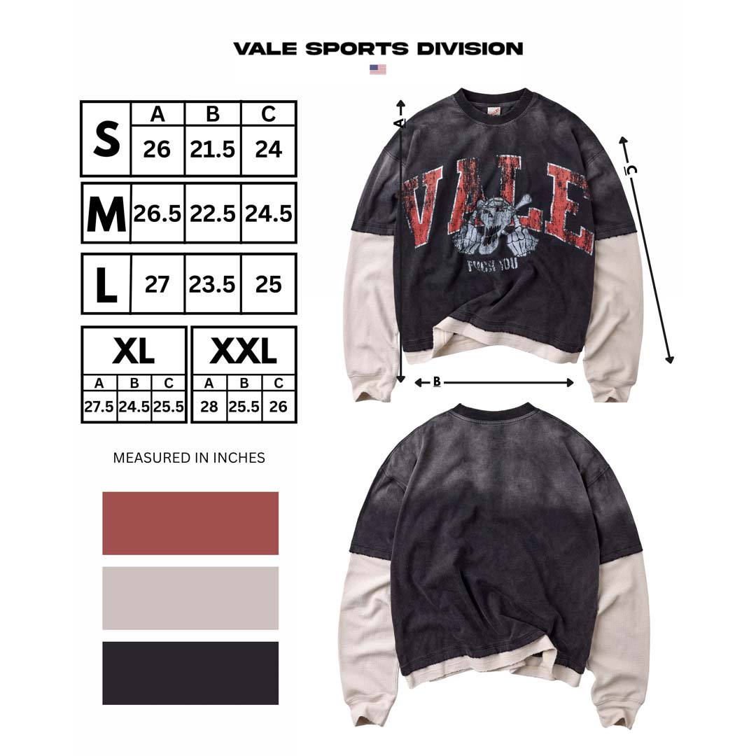 Vale Forever Big Brother Long Sleeve Layered Tee Black Red