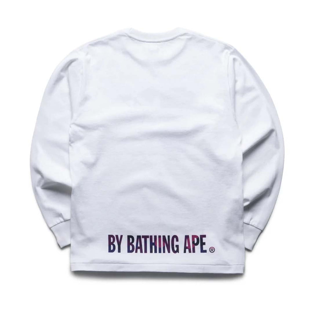Bape A Bathing Ape Face Sta Long Sleeve Tee White Purple Camo