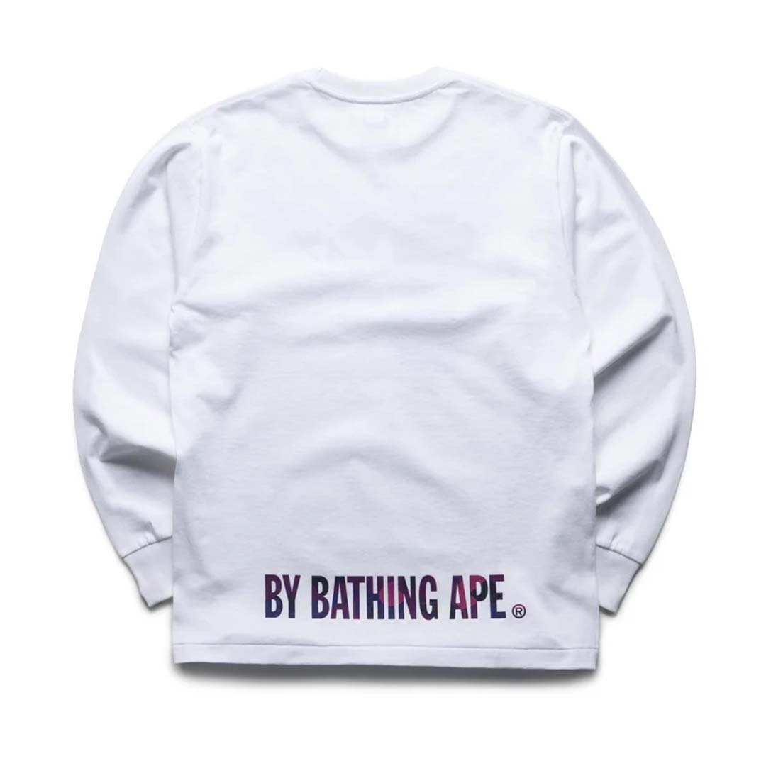 Bape A Bathing Ape Face Sta Long Sleeve Tee White Purple Camo