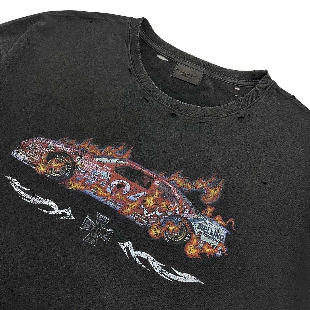 Stile de Amor Corredore Long Sleeve Tee Faded Black Red