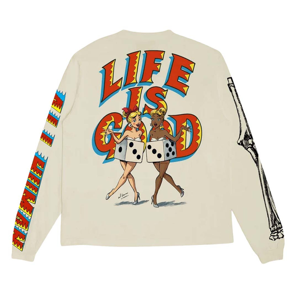 All Human Roll In Peace Long Sleeve Cream Tee