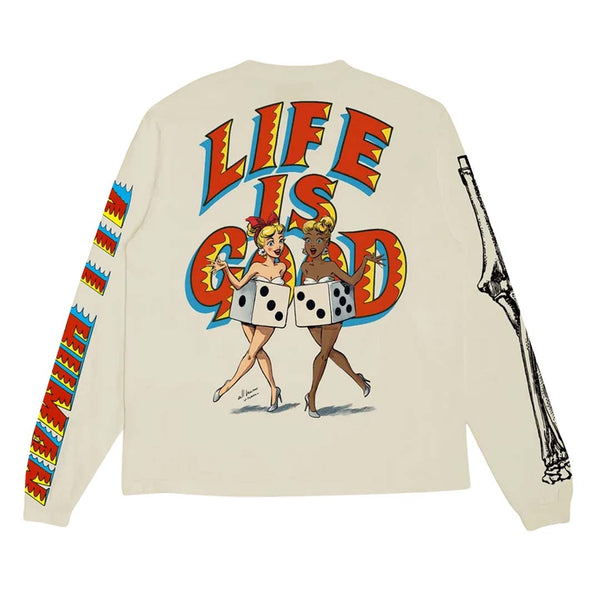 All Human Roll In Peace Long Sleeve Cream Tee