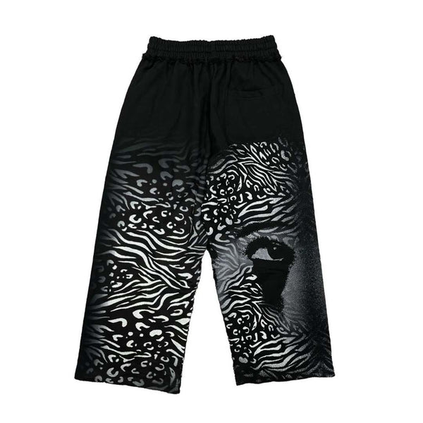 Mixed Emotions Stripped Sweatpants Black White
