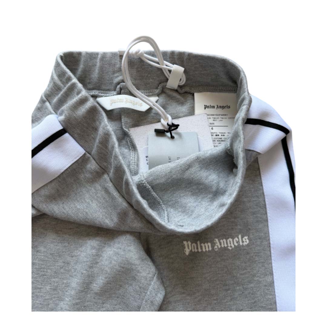 Palm Angels KIDS Track Leggings Melange Grey White