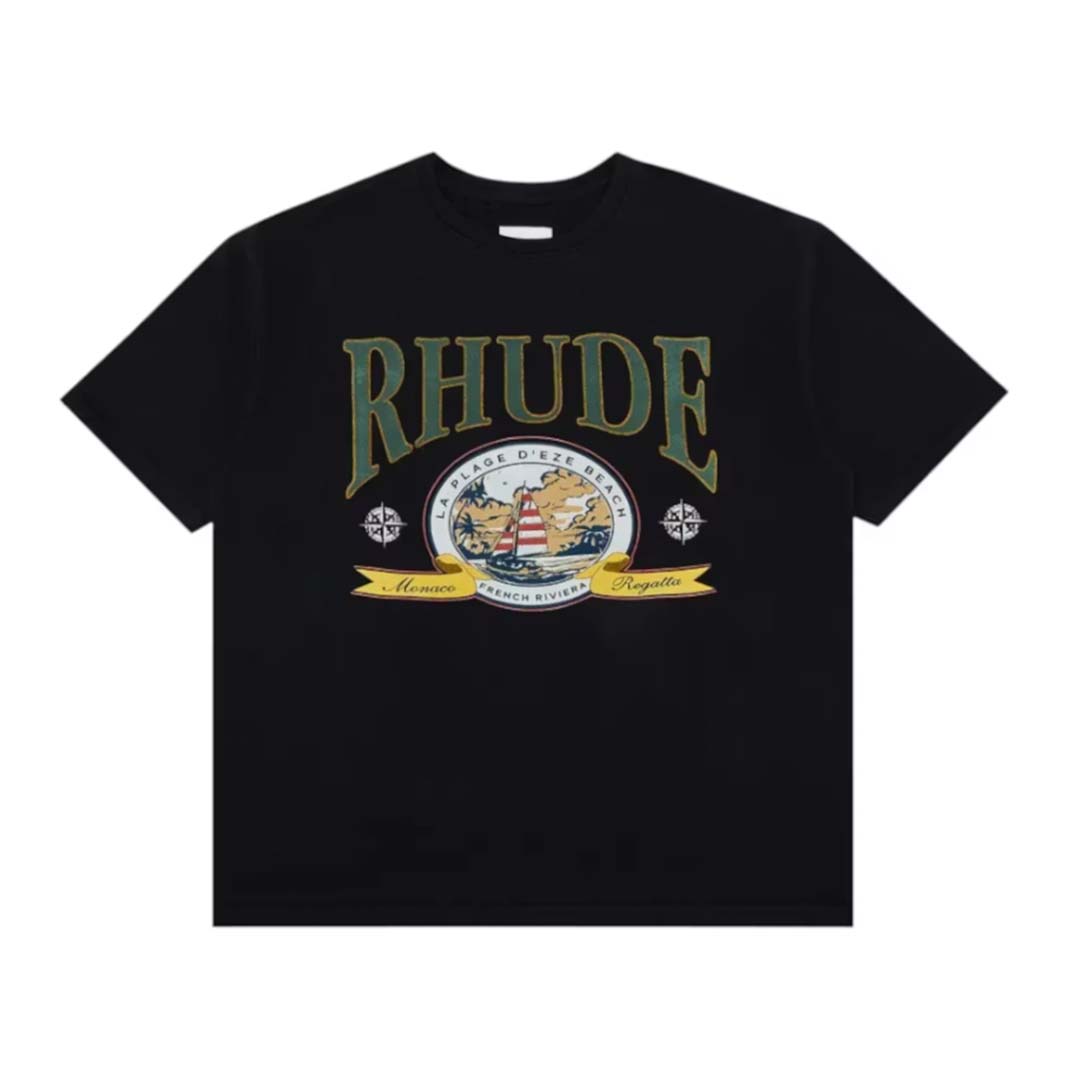 Rhude Monaco Regetta Black Tee