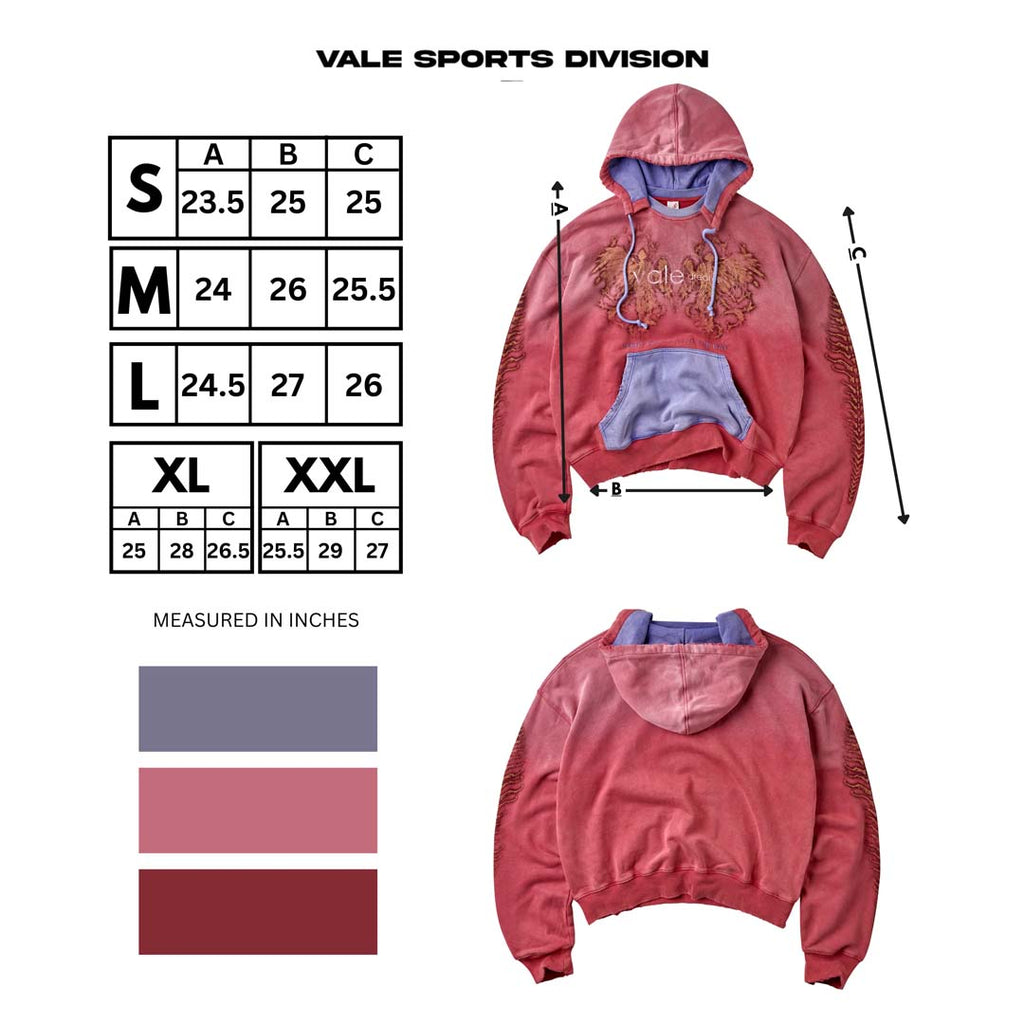 Vale Forever Red Sun Hoodie Faded Red Blue