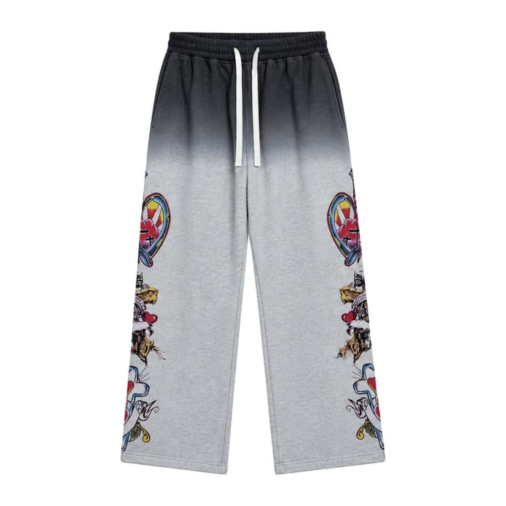 Righteous Grey Faded Two Tone Risen Sweatpants