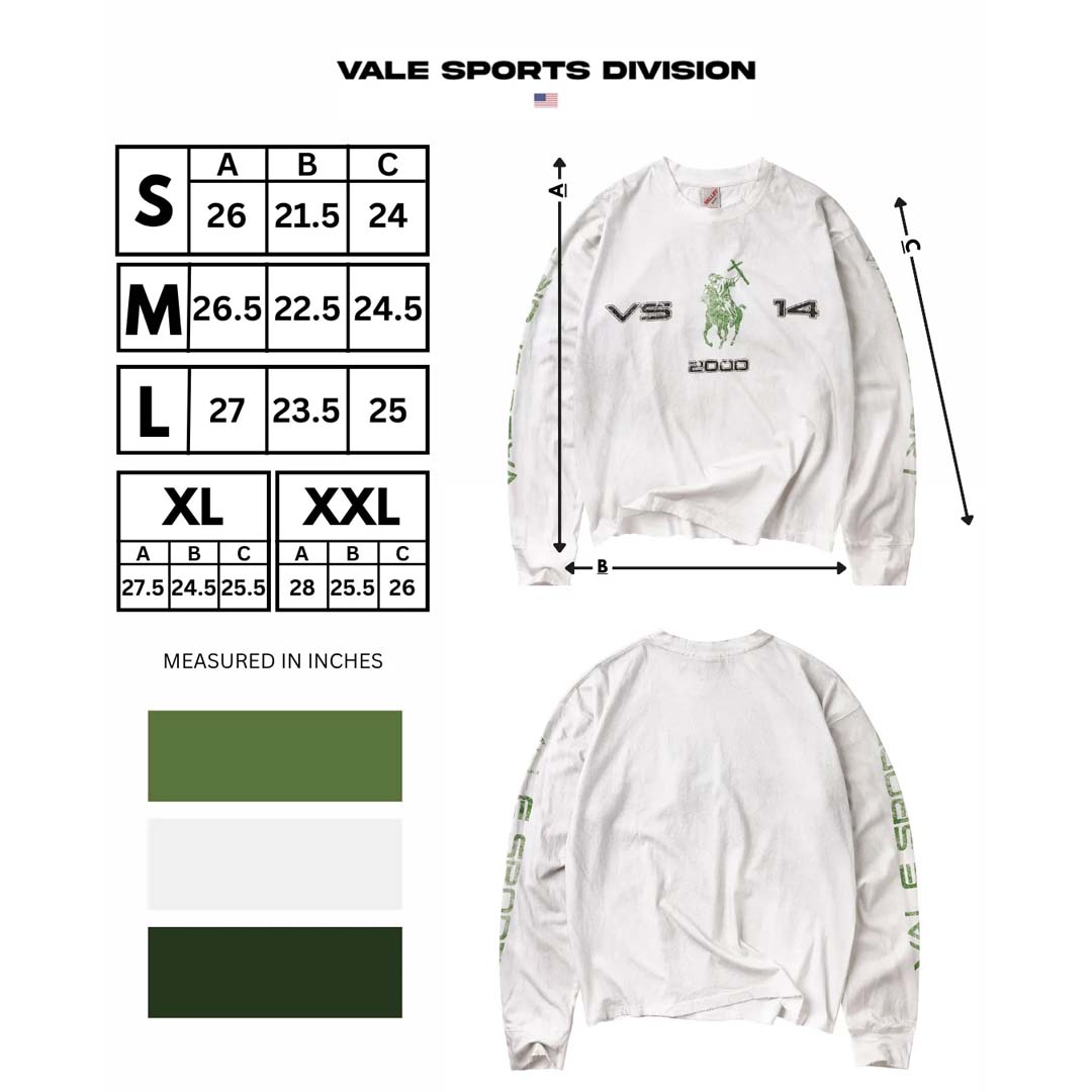 Vale Forever Crusader Long Sleeve Tee White Green