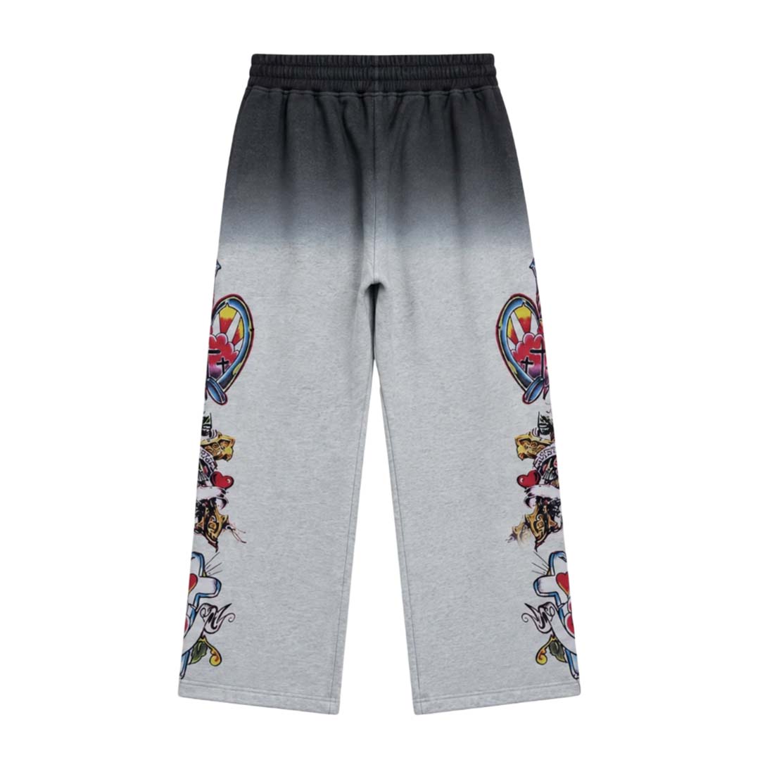 Righteous Grey Faded Two Tone Risen Sweatpants