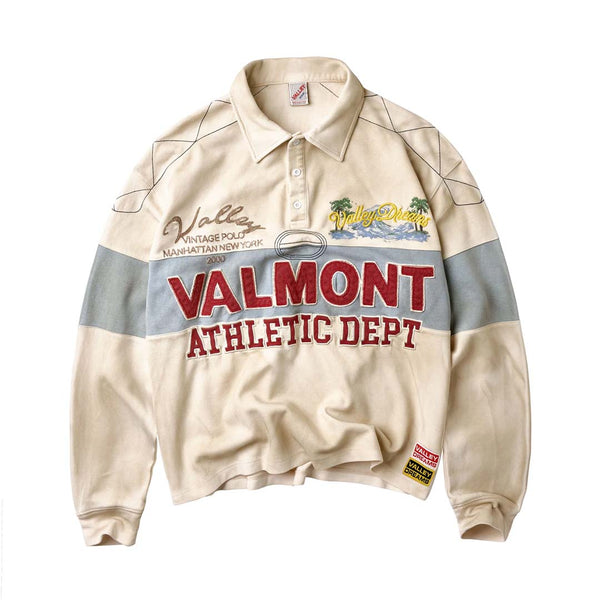 Vale Forever Valmont Rugby Long Sleeve Cream Blue Red