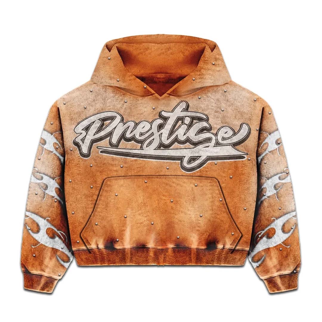 Prestige Flames Hoodie Faded Orange