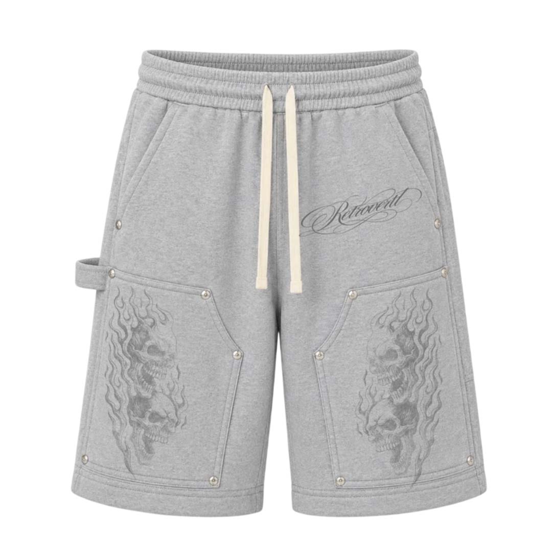 Retrovert Flame Grey Sweat Shorts