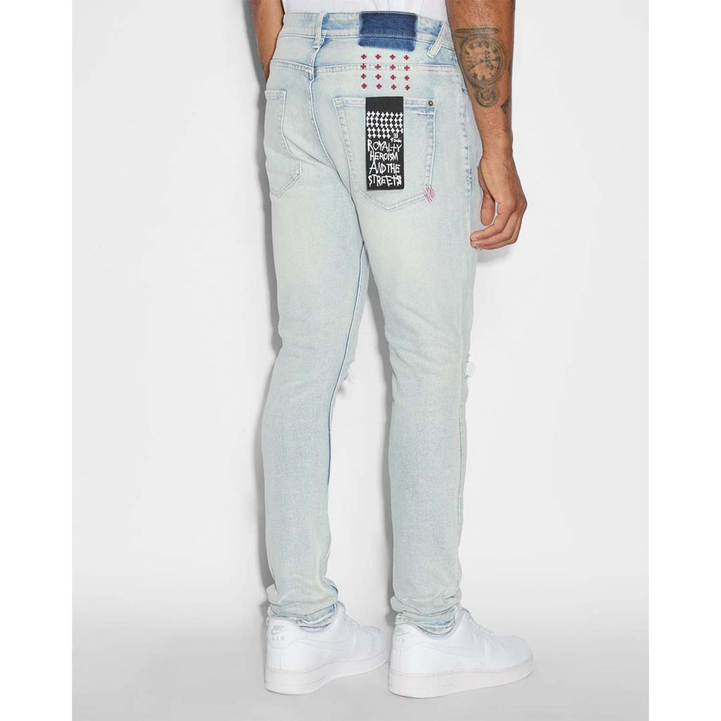 Ksubi Van Winkle Red Embroidered Skinny Jeans Light Wash