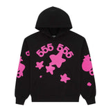 Sp5der Angel Number Beluga Hoodie Black Pink