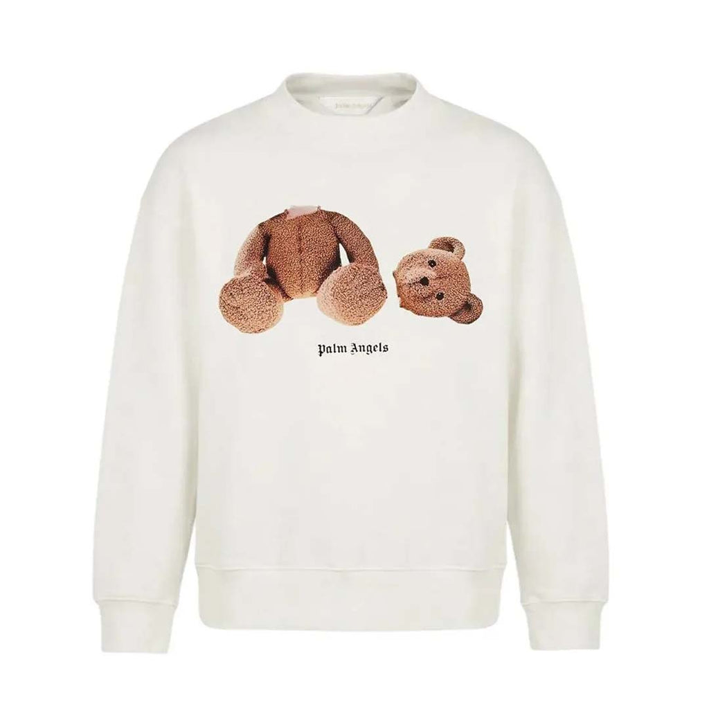 Palm Angels KIDS Bear Crewneck Off White Brown