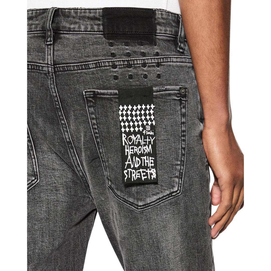 Ksubi Van Winkle Angst Thrashed Skinny Jeans Washed Black