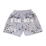 Floor 914 Paint Splatter Mesh Shorts Grey