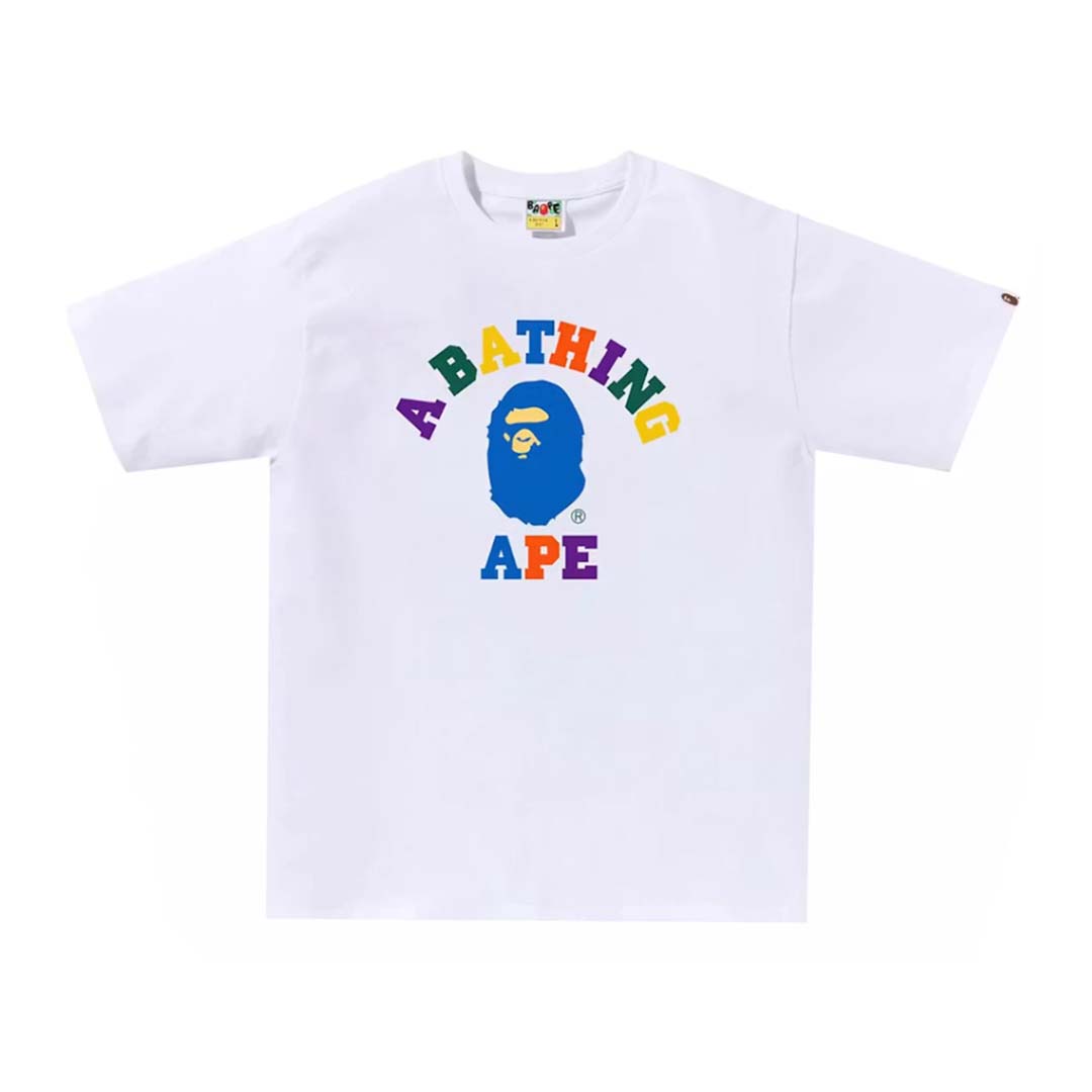 BAPE A Bathing Ape Colors College Tee White