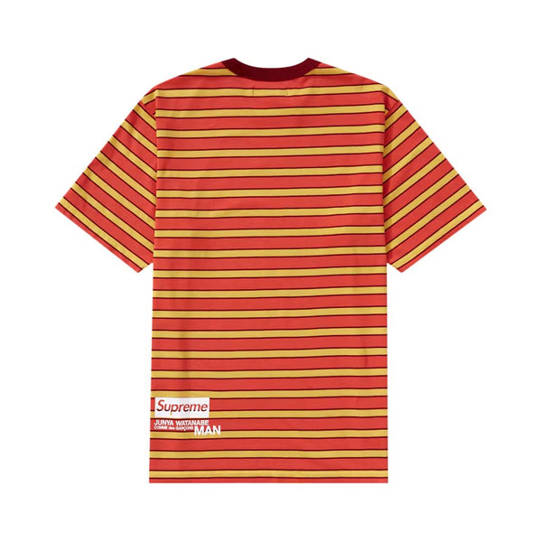 Supreme JUNYA WATANABE CDG MAN Stripe Tee Dark Red