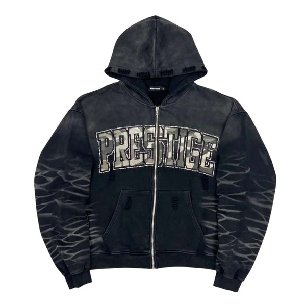 Prestige Eclipse Zip Up Hoodie Faded Black Camo