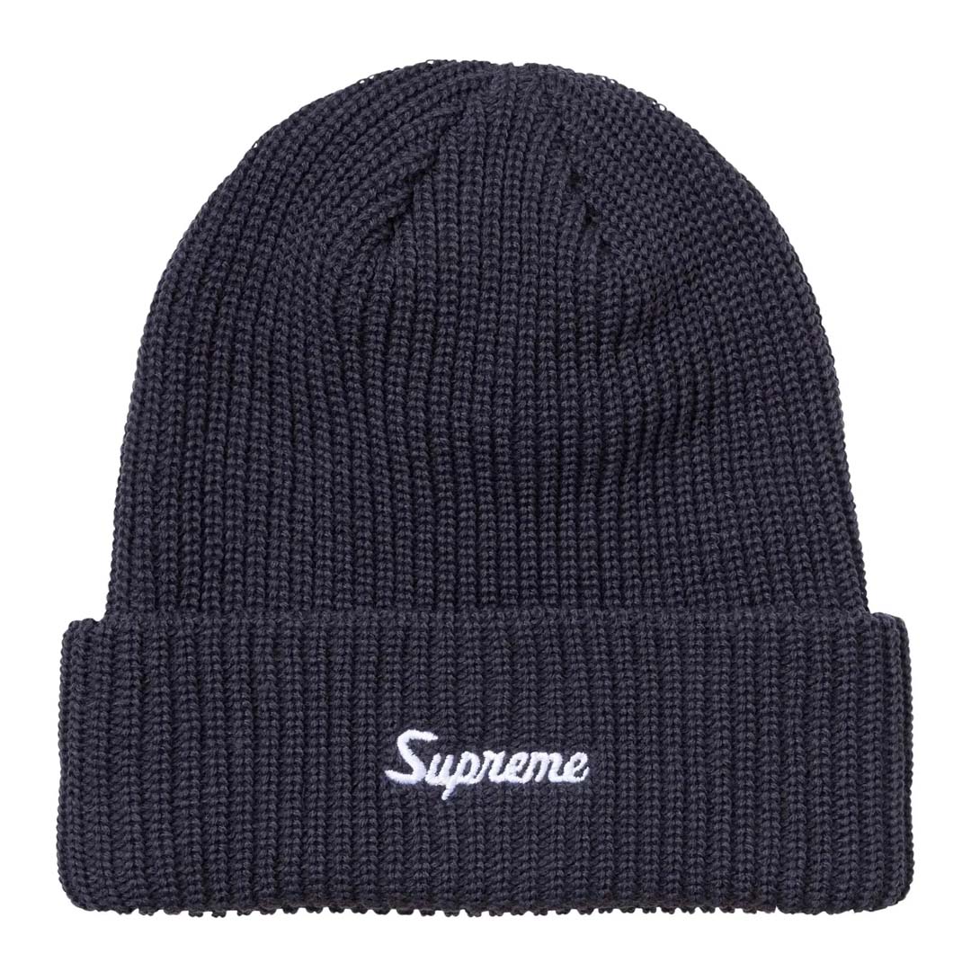 Supreme Loose Gauge Beanie Navy FW26