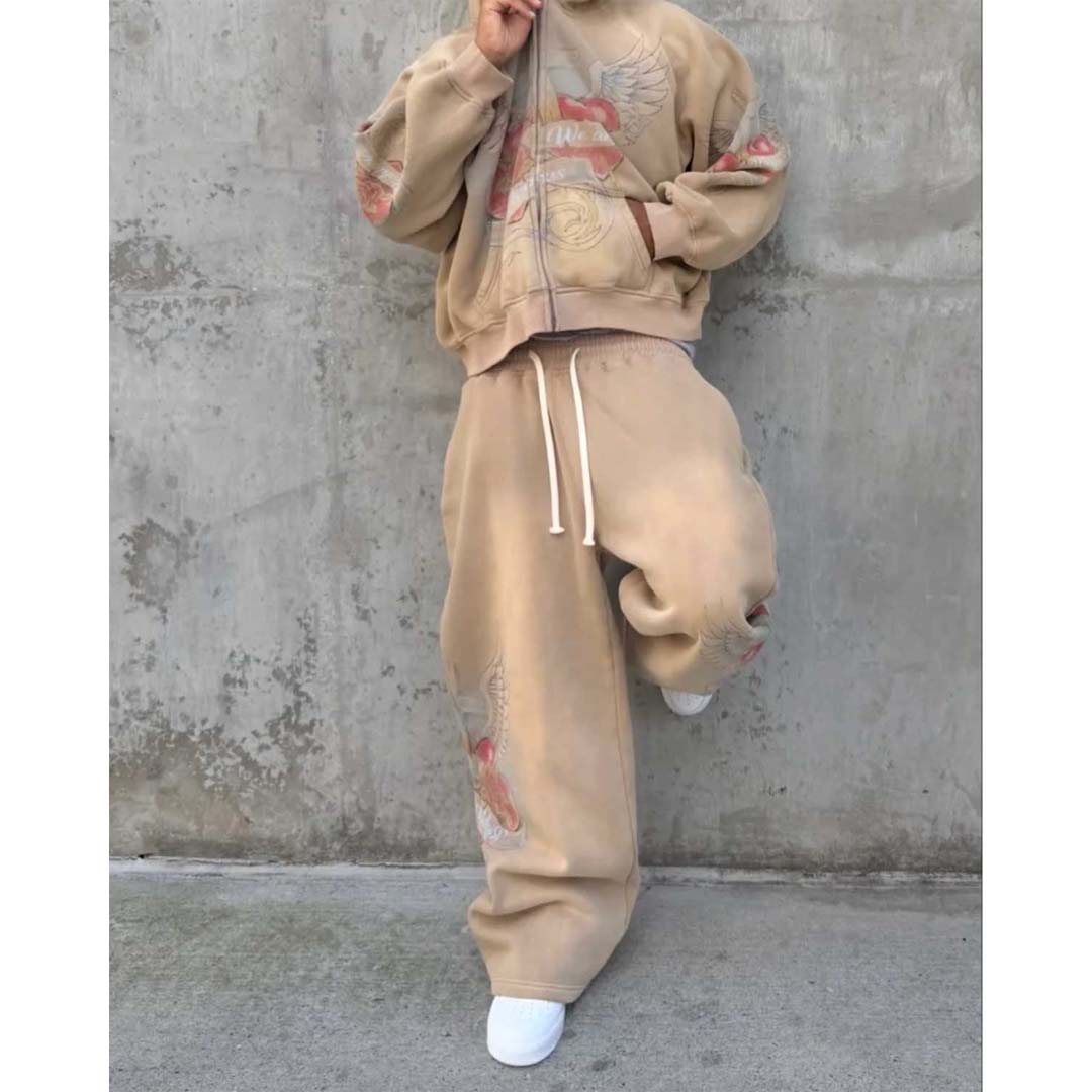 Righteous Sacred Heart Tan Zip Up Hoodie