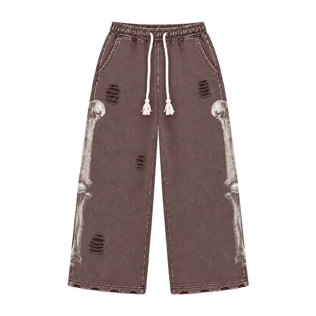 Floor 914 Skull Sweatpants Brown Wash