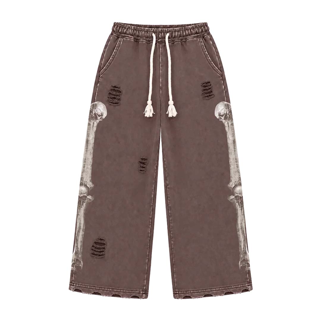 Floor 914 Skull Sweatpants Brown Wash