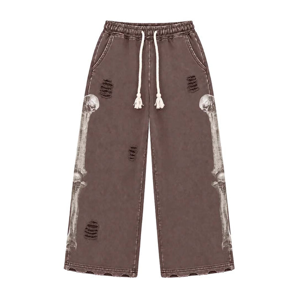 Floor 914 Skull Sweatpants Brown Wash