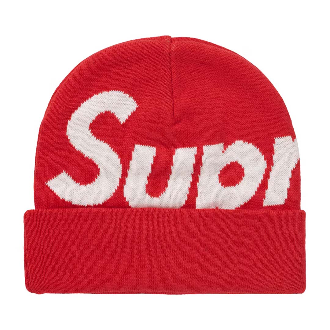 Supreme Big Logo Beanie Red
