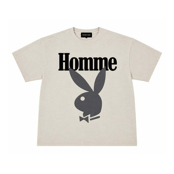 Homme Femme Playboy Bone Black Grey Tee
